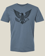 Steel blue t-shirt with black eagle design